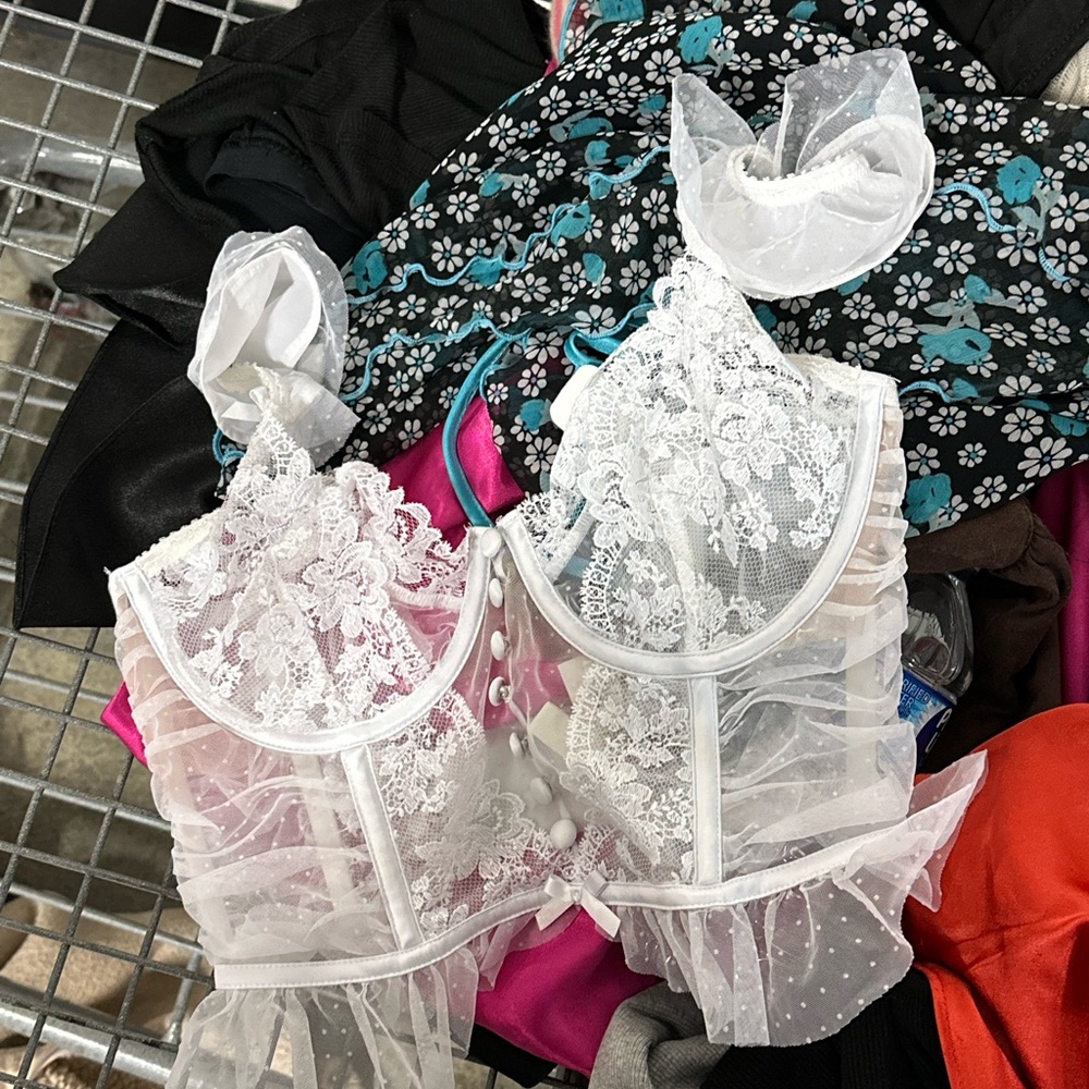 White lace corset